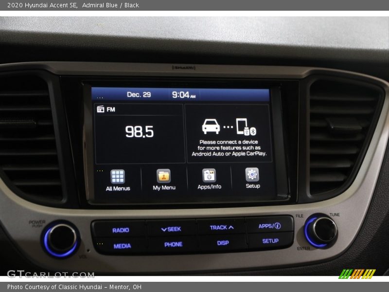 Admiral Blue / Black 2020 Hyundai Accent SE