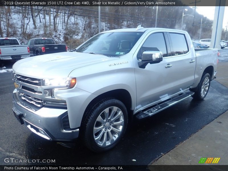 Silver Ice Metallic / Gideon/Very Dark Atmosphere 2019 Chevrolet Silverado 1500 LTZ Crew Cab 4WD