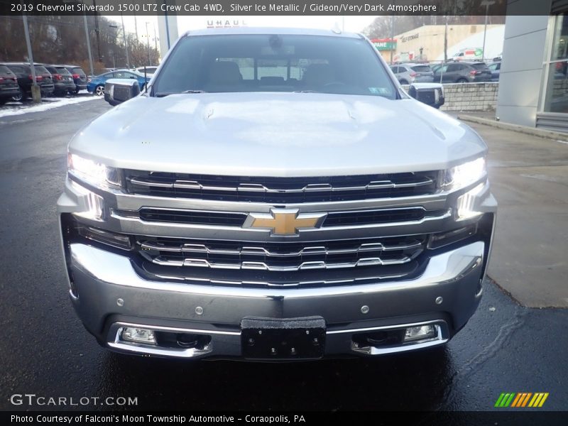 Silver Ice Metallic / Gideon/Very Dark Atmosphere 2019 Chevrolet Silverado 1500 LTZ Crew Cab 4WD