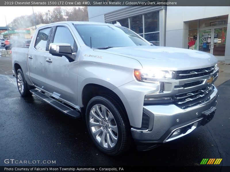 Silver Ice Metallic / Gideon/Very Dark Atmosphere 2019 Chevrolet Silverado 1500 LTZ Crew Cab 4WD