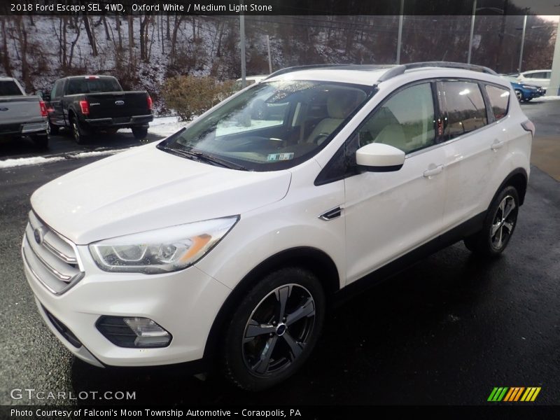 Oxford White / Medium Light Stone 2018 Ford Escape SEL 4WD