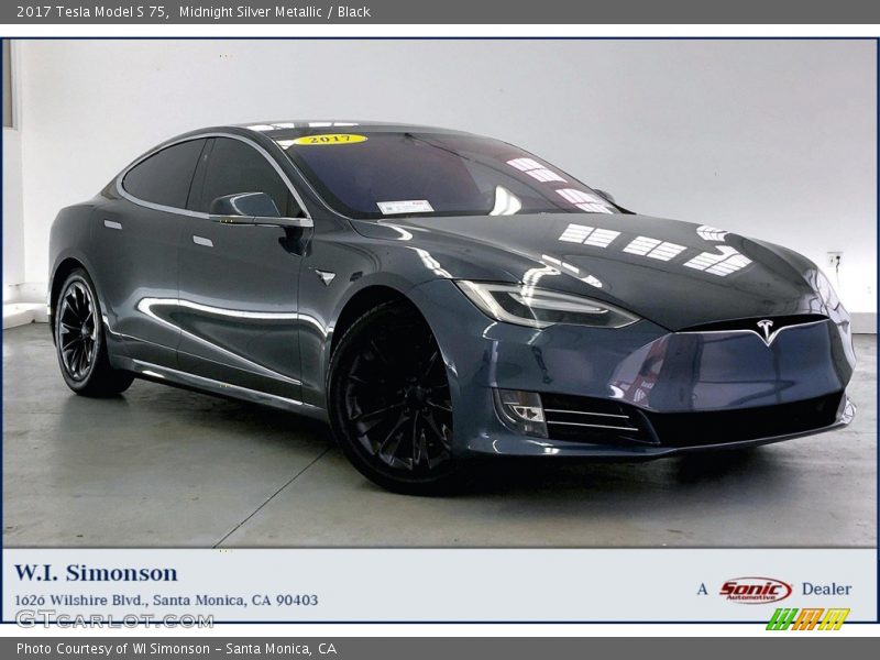 Midnight Silver Metallic / Black 2017 Tesla Model S 75
