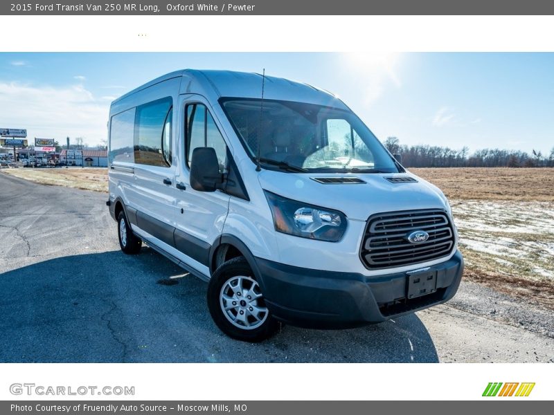 Oxford White / Pewter 2015 Ford Transit Van 250 MR Long