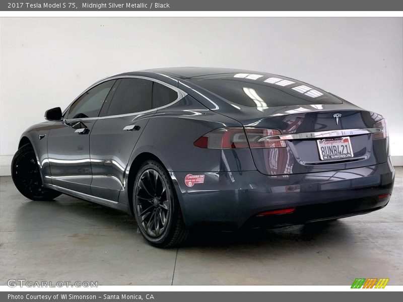 Midnight Silver Metallic / Black 2017 Tesla Model S 75