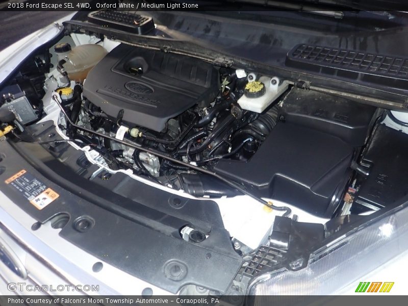 Oxford White / Medium Light Stone 2018 Ford Escape SEL 4WD