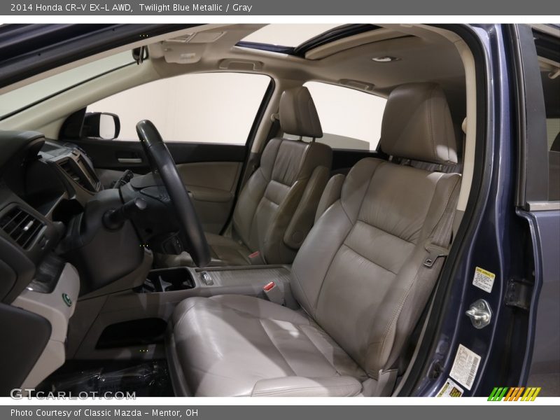Twilight Blue Metallic / Gray 2014 Honda CR-V EX-L AWD