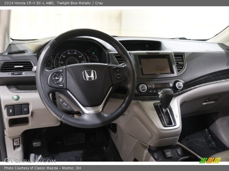 Twilight Blue Metallic / Gray 2014 Honda CR-V EX-L AWD