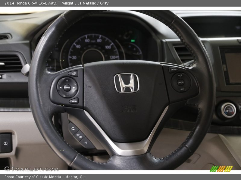 Twilight Blue Metallic / Gray 2014 Honda CR-V EX-L AWD