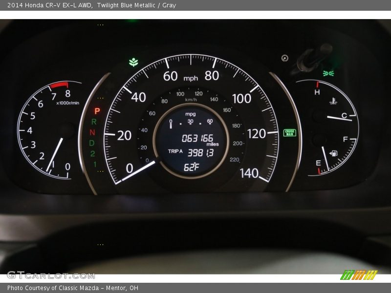 Twilight Blue Metallic / Gray 2014 Honda CR-V EX-L AWD