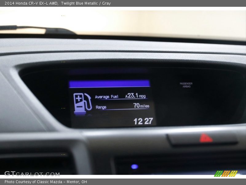Twilight Blue Metallic / Gray 2014 Honda CR-V EX-L AWD