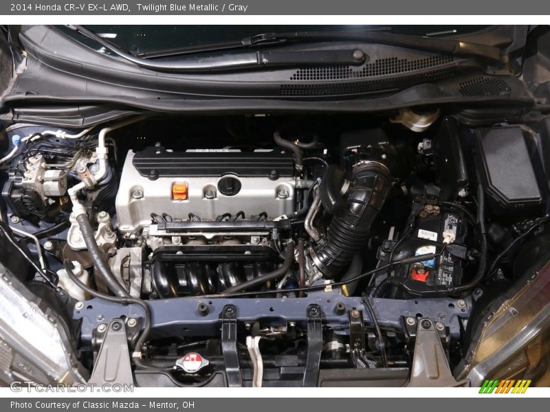 Twilight Blue Metallic / Gray 2014 Honda CR-V EX-L AWD