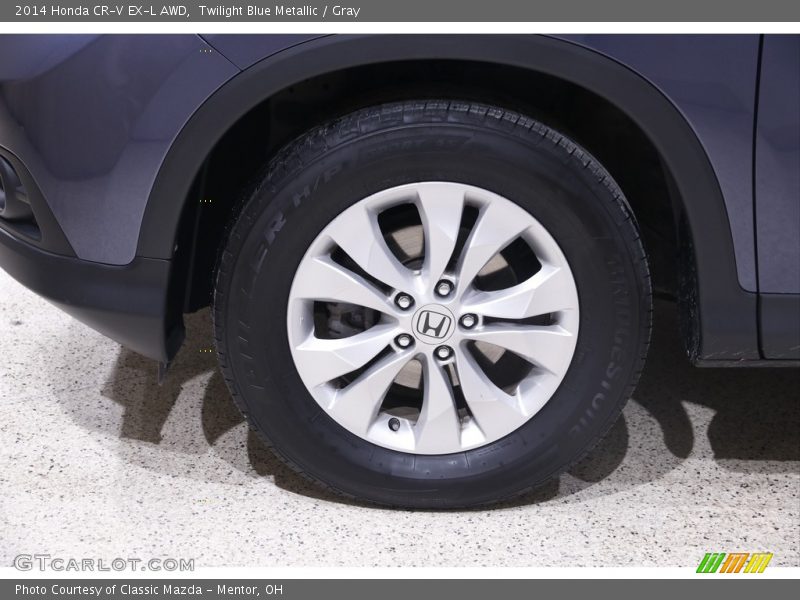 Twilight Blue Metallic / Gray 2014 Honda CR-V EX-L AWD