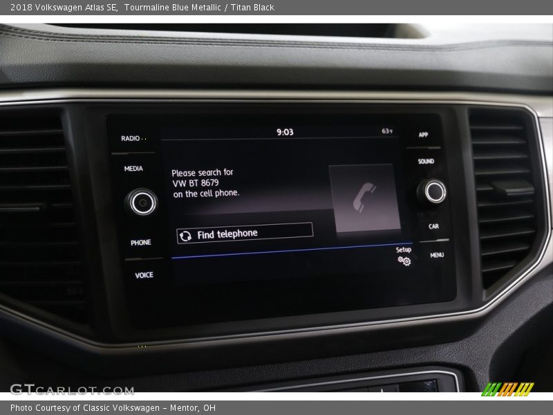 Tourmaline Blue Metallic / Titan Black 2018 Volkswagen Atlas SE