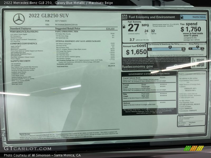 Galaxy Blue Metallic / Macchiato Beige 2022 Mercedes-Benz GLB 250