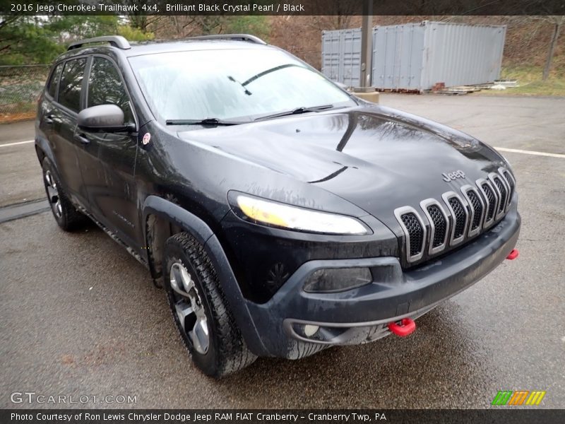 Brilliant Black Crystal Pearl / Black 2016 Jeep Cherokee Trailhawk 4x4