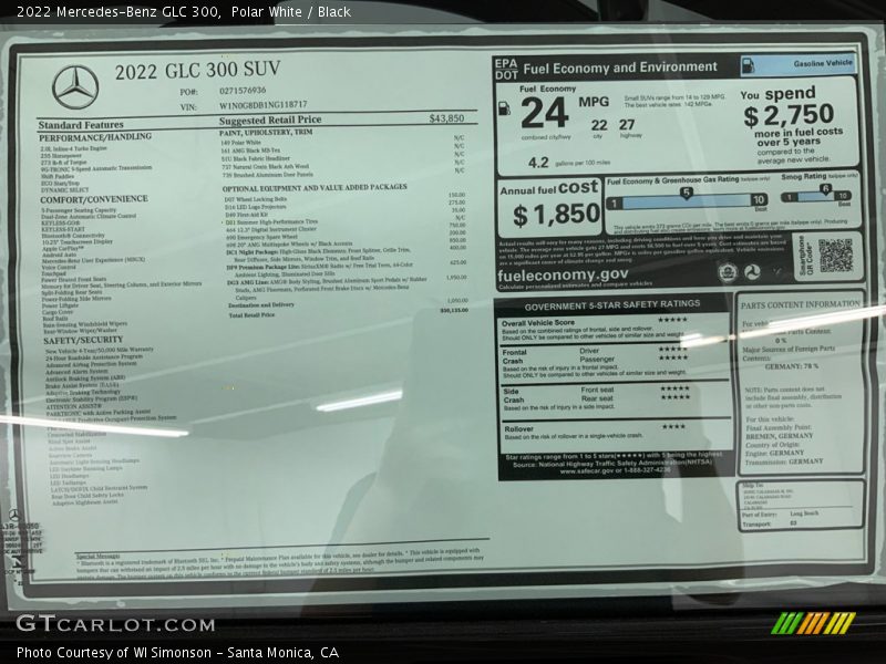 Polar White / Black 2022 Mercedes-Benz GLC 300