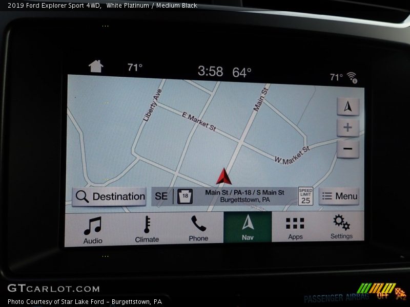 White Platinum / Medium Black 2019 Ford Explorer Sport 4WD