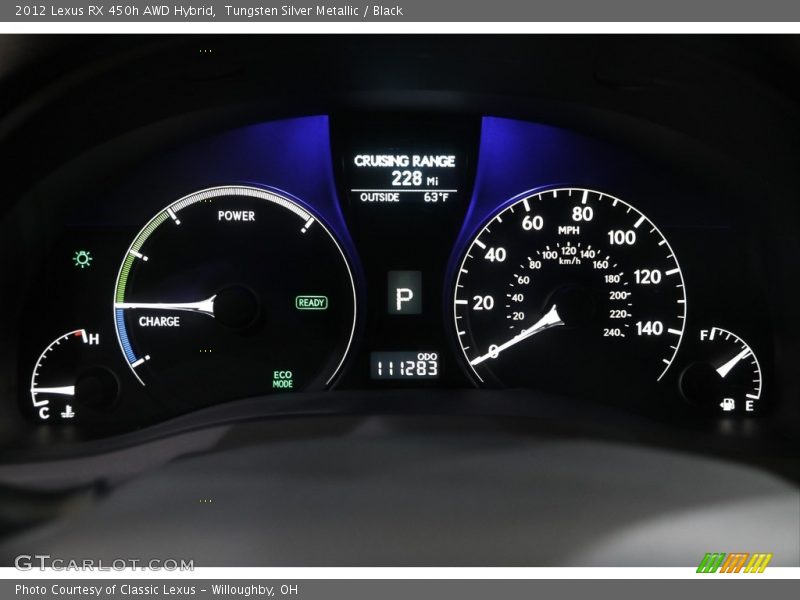 Tungsten Silver Metallic / Black 2012 Lexus RX 450h AWD Hybrid