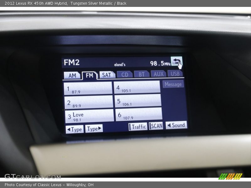 Tungsten Silver Metallic / Black 2012 Lexus RX 450h AWD Hybrid