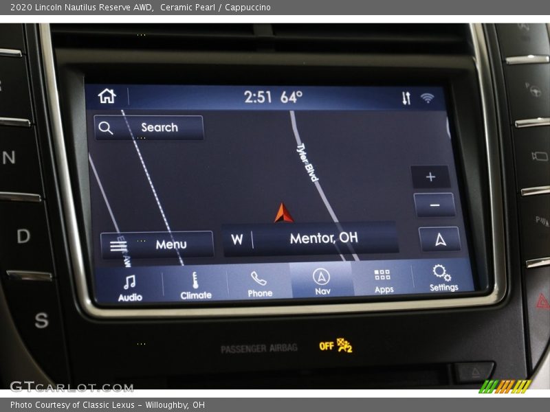 Navigation of 2020 Nautilus Reserve AWD