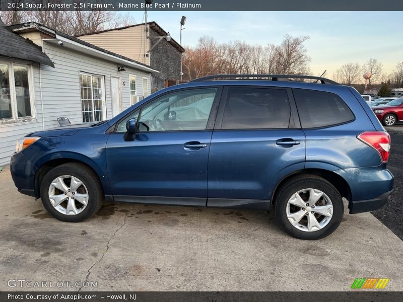Marine Blue Pearl / Platinum 2014 Subaru Forester 2.5i Premium