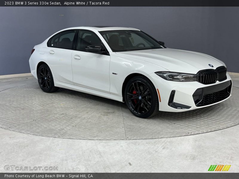 Alpine White / Tacora Red 2023 BMW 3 Series 330e Sedan