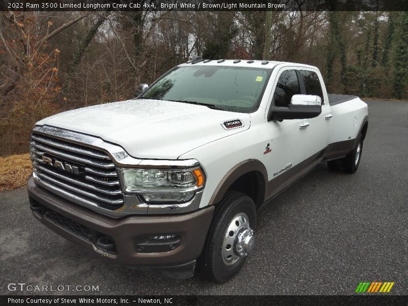 Bright White / Brown/Light Mountain Brown 2022 Ram 3500 Limited Longhorn Crew Cab 4x4