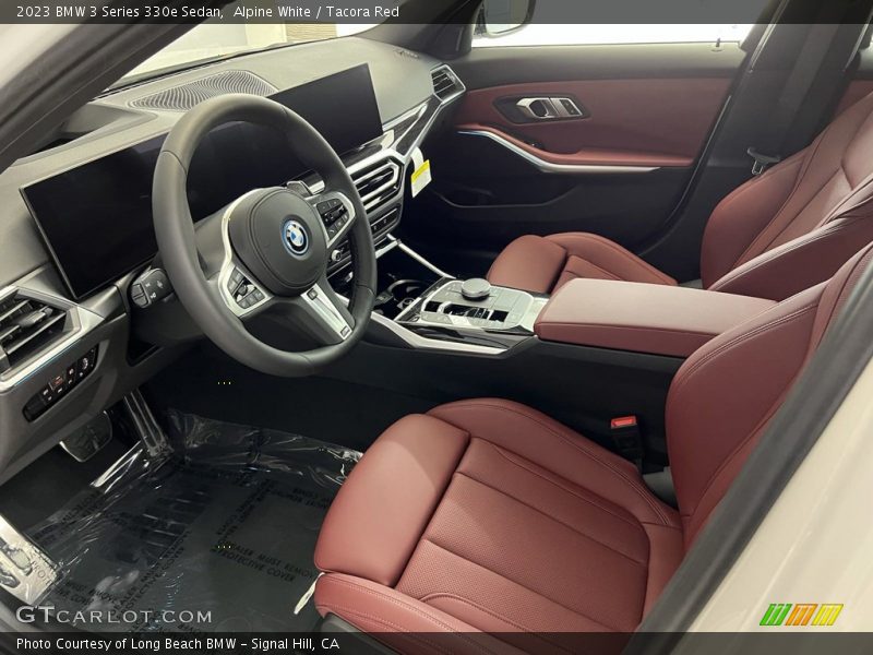 Alpine White / Tacora Red 2023 BMW 3 Series 330e Sedan