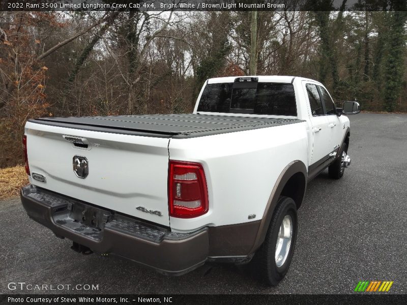 Bright White / Brown/Light Mountain Brown 2022 Ram 3500 Limited Longhorn Crew Cab 4x4