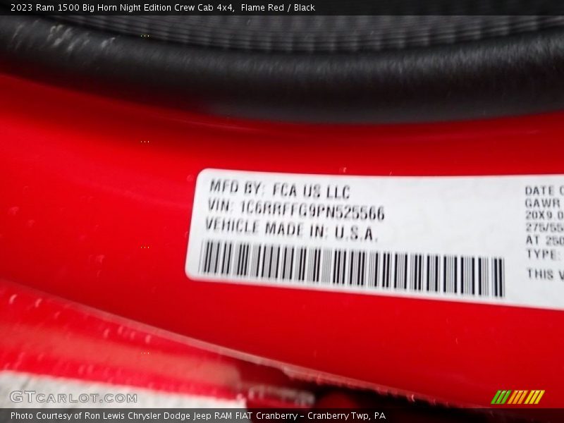 Flame Red / Black 2023 Ram 1500 Big Horn Night Edition Crew Cab 4x4