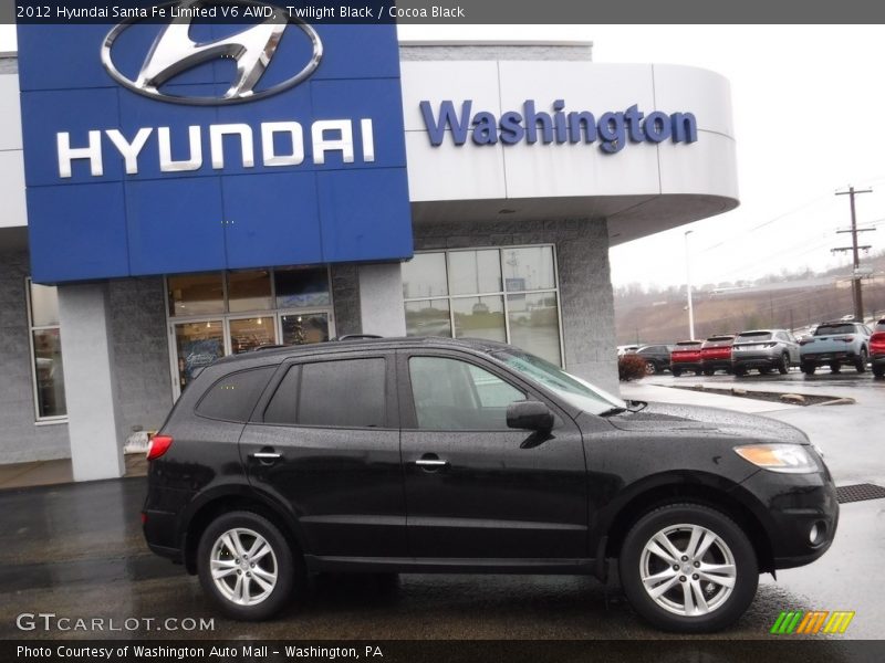 Twilight Black / Cocoa Black 2012 Hyundai Santa Fe Limited V6 AWD