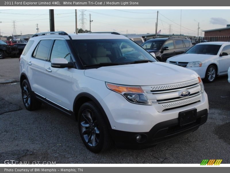 White Platinum Tri-Coat / Medium Light Stone 2011 Ford Explorer Limited 4WD