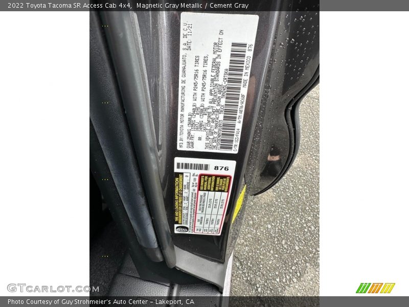 Magnetic Gray Metallic / Cement Gray 2022 Toyota Tacoma SR Access Cab 4x4