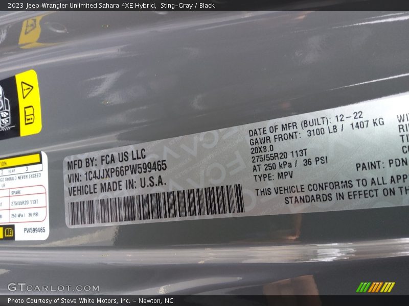 Sting-Gray / Black 2023 Jeep Wrangler Unlimited Sahara 4XE Hybrid