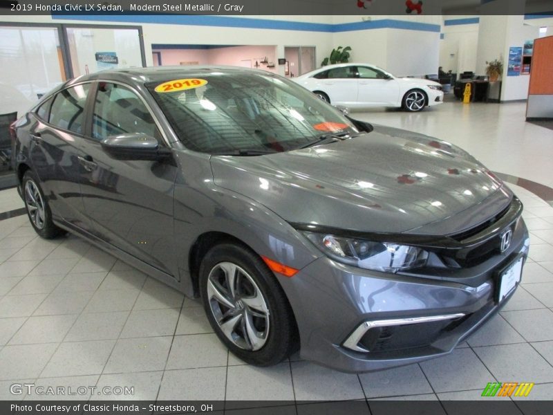 Modern Steel Metallic / Gray 2019 Honda Civic LX Sedan