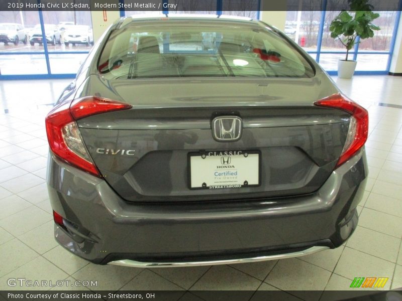 Modern Steel Metallic / Gray 2019 Honda Civic LX Sedan