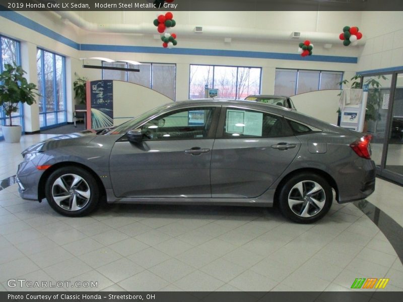 Modern Steel Metallic / Gray 2019 Honda Civic LX Sedan