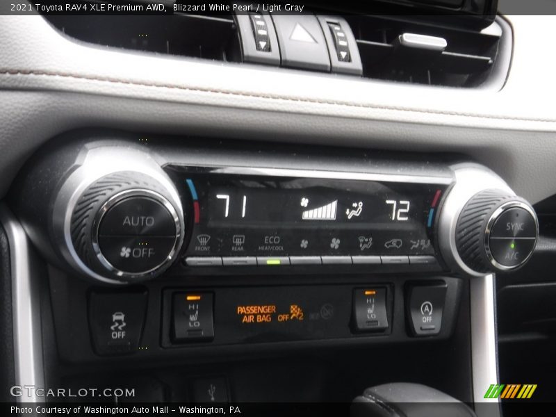 Blizzard White Pearl / Light Gray 2021 Toyota RAV4 XLE Premium AWD