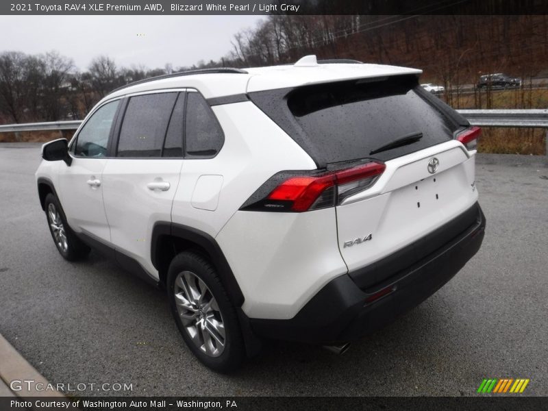 Blizzard White Pearl / Light Gray 2021 Toyota RAV4 XLE Premium AWD