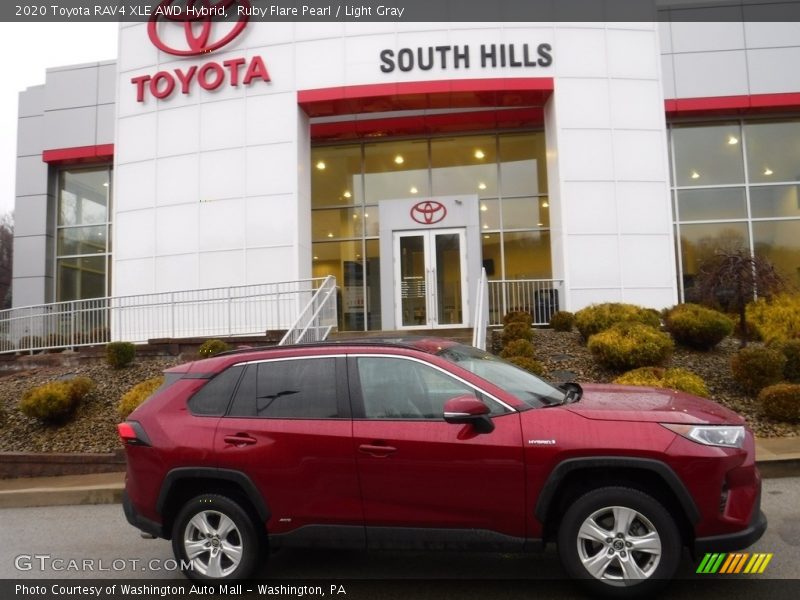 Ruby Flare Pearl / Light Gray 2020 Toyota RAV4 XLE AWD Hybrid