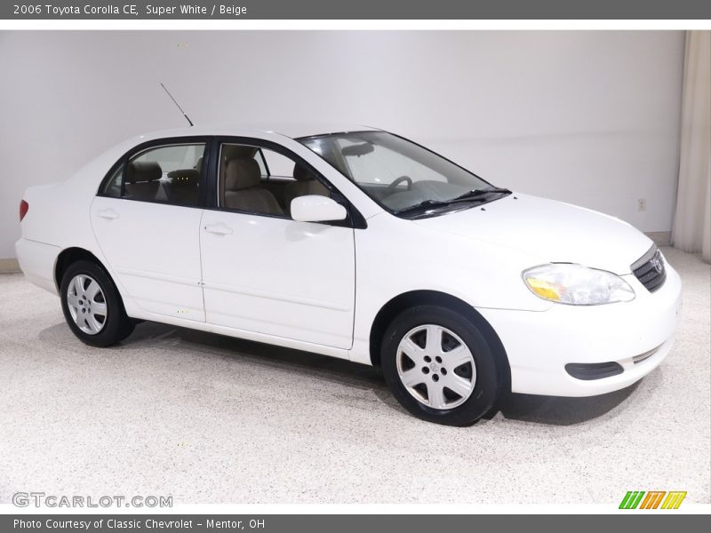 Super White / Beige 2006 Toyota Corolla CE