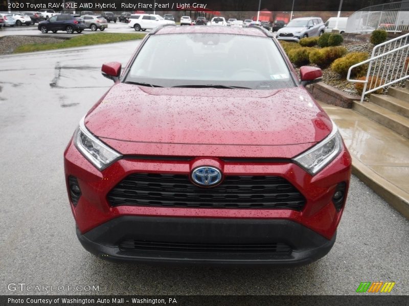 Ruby Flare Pearl / Light Gray 2020 Toyota RAV4 XLE AWD Hybrid