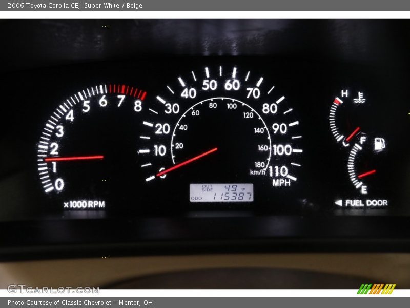Super White / Beige 2006 Toyota Corolla CE