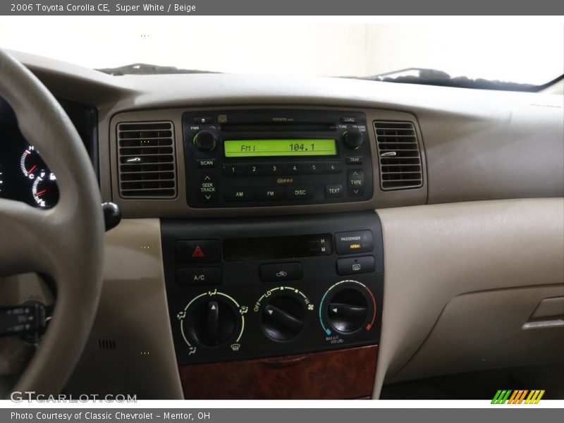Super White / Beige 2006 Toyota Corolla CE