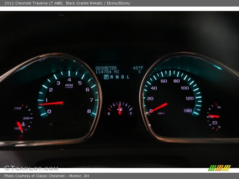 Black Granite Metallic / Ebony/Ebony 2011 Chevrolet Traverse LT AWD