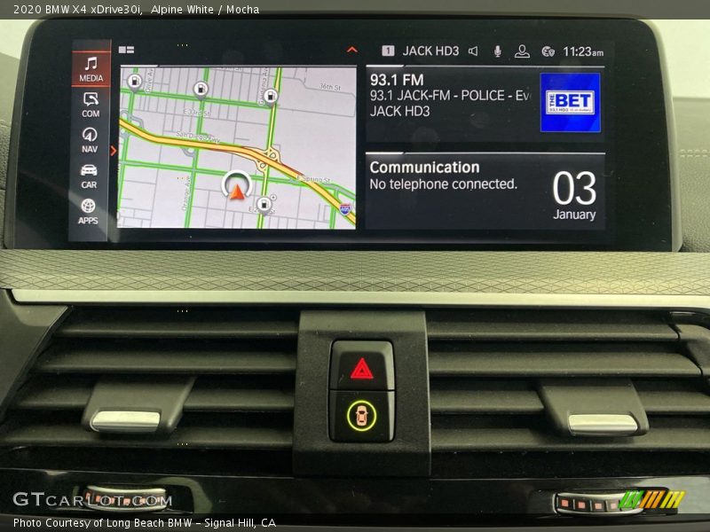 Navigation of 2020 X4 xDrive30i