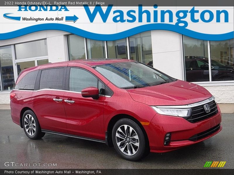 Radiant Red Metallic II / Beige 2022 Honda Odyssey EX-L