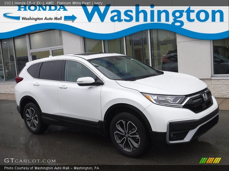 Platinum White Pearl / Ivory 2021 Honda CR-V EX-L AWD