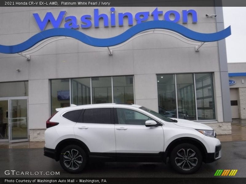 Platinum White Pearl / Ivory 2021 Honda CR-V EX-L AWD