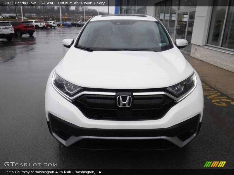 Platinum White Pearl / Ivory 2021 Honda CR-V EX-L AWD